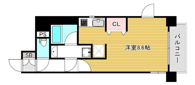 大阪市北区西天満マンション 間取り図画像