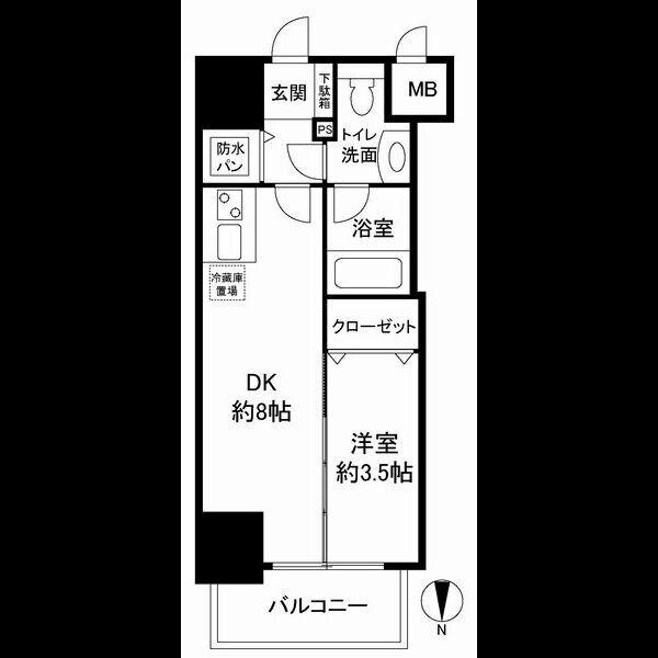 大阪市中央区博労町マンション 間取り図画像
