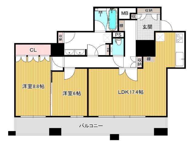 ブランズタワー南堀江（3303） 間取り図画像