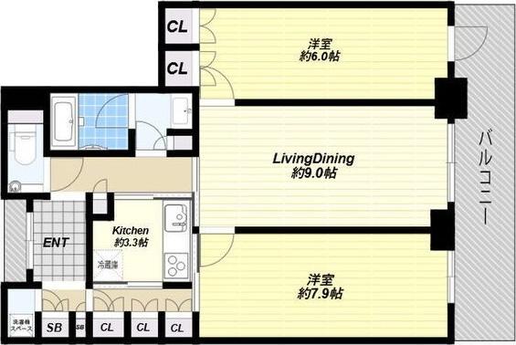 大阪市北区大深町マンション 間取り図画像