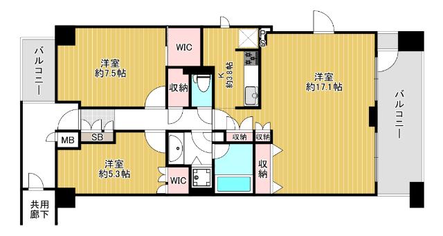 大阪市西区南堀江マンション 間取り図画像