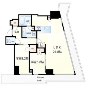 大阪市北区堂島マンション 間取り図画像