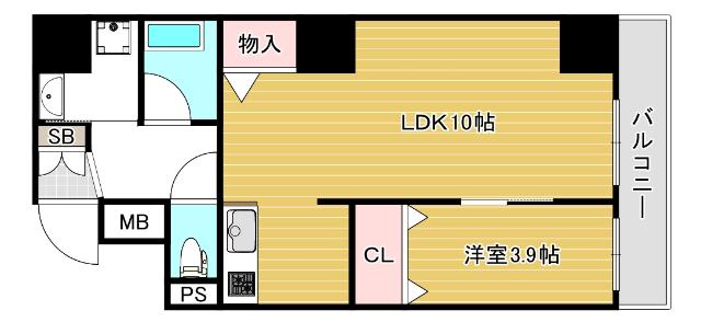 大阪市西区北堀江マンション 間取り図画像