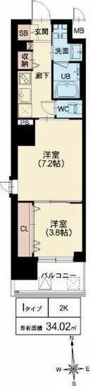スプランディッド堀江（1203） 間取り図画像