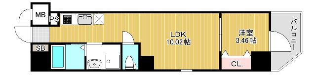 大阪市浪速区元町マンション 間取り図画像