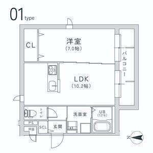 大阪市中央区上本町西マンション 間取り図画像