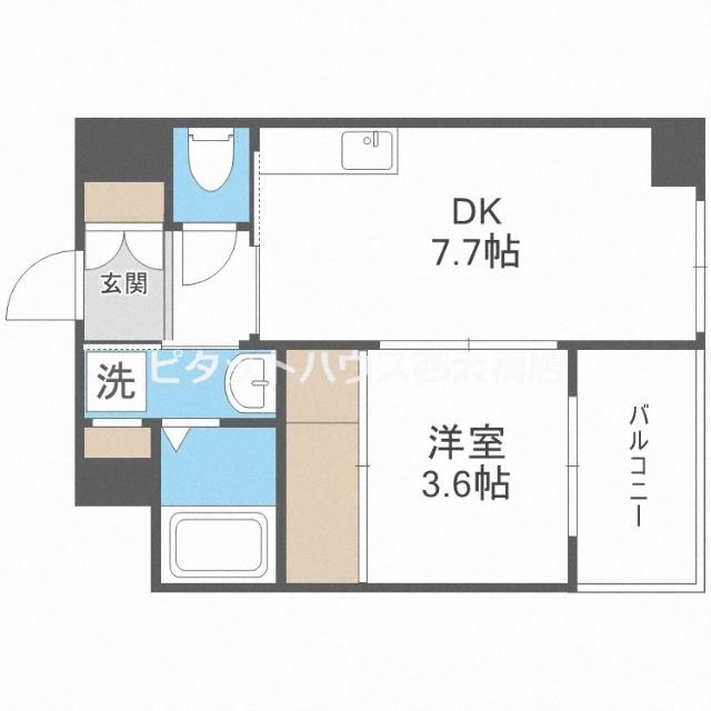大阪市中央区内久宝寺町マンション 間取り図画像