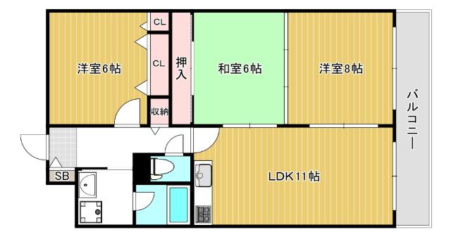 大阪市中央区南船場マンション 間取り図画像