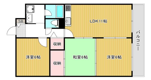 大阪市中央区南船場マンション 間取り図画像