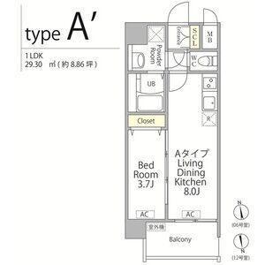 アプリーレ阿波座南 間取り図画像