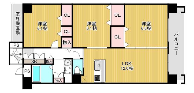 大阪市中央区安堂寺町マンション 間取り図画像
