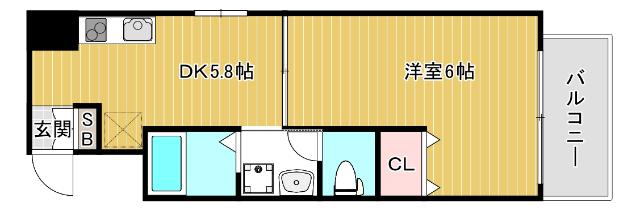 大阪市中央区谷町マンション 間取り図画像