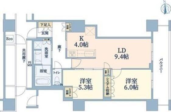 大阪市西区江之子島マンション 間取り図画像