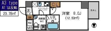 大阪市西区立売堀マンション 間取り図画像