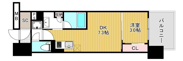 大阪市西区立売堀マンション 間取り図画像