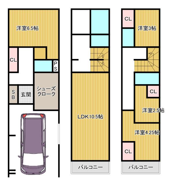 大阪市大正区三軒家西一戸建 間取り図画像
