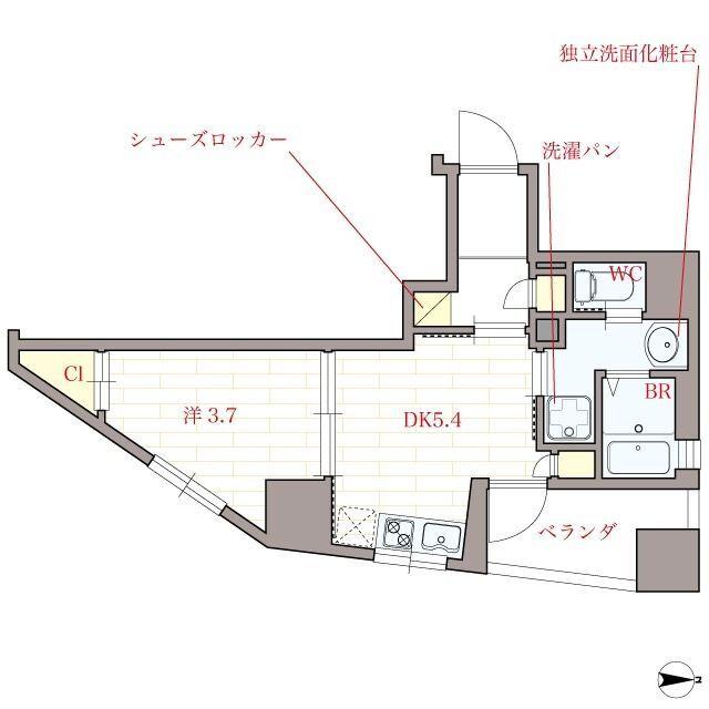 大阪市西区南堀江マンション 間取り図画像