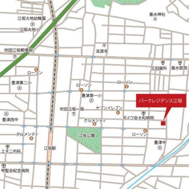パークレジデンス江坂（1201） 地形図・案内図