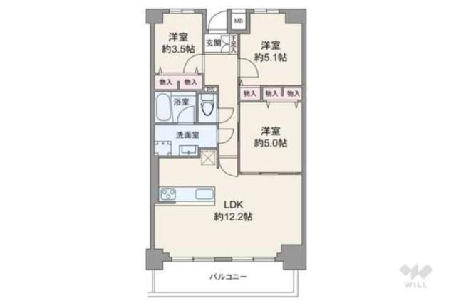 マツダファミリーハイツ阿波座（1106） 間取り図画像